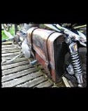 dhcustom jack daniels dark brown leather saddlebag