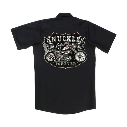 lucky 13 knuckles forever work shirt ing - XL