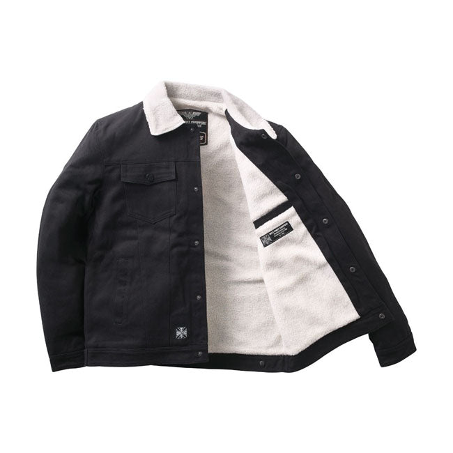 west coast choppers sherpa bélelt work jacket vászon dzseki fekete