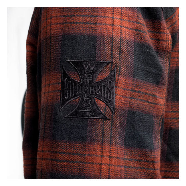 west coast choppers austin kevlar moto shirt - red-blk