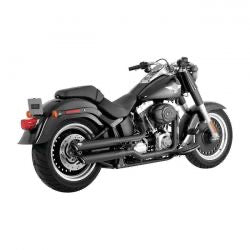 vance & hines twin slash 3" slip-on pcx mufflers blk - 07-17 Softail