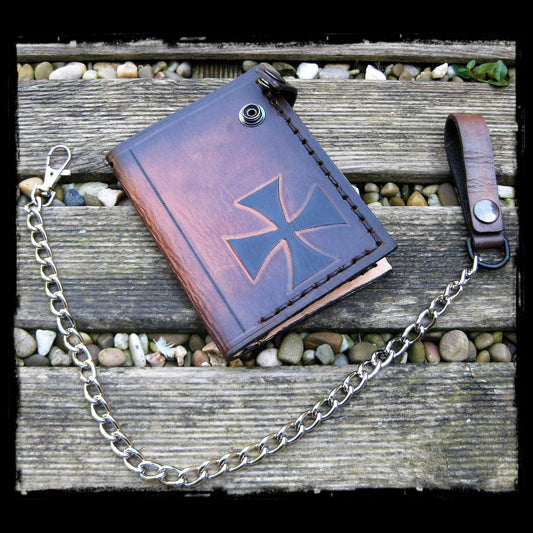 dhcustom brown cross wallet