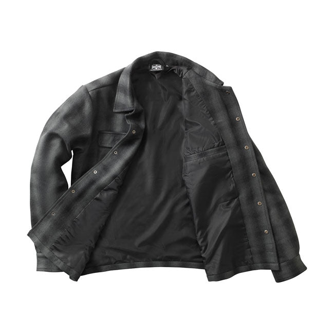 west coast choppers wool lined plaid jacket - red/blk