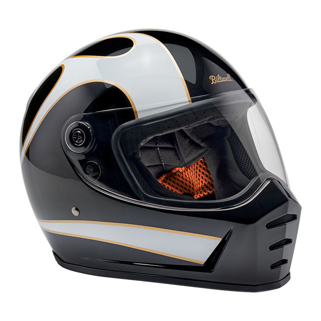biltwell lane splitter helmet - white flames