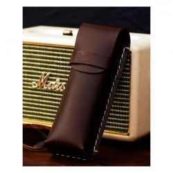 trip machine leather sunglasses case - tobacco