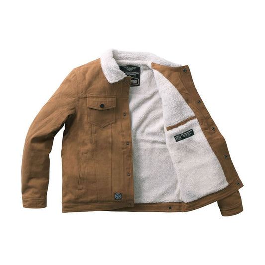 west coast choppers sherpa lined canvas work jacket - duck