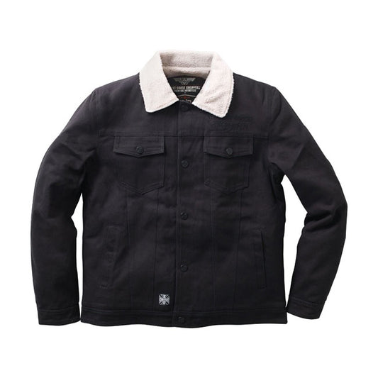 west coast choppers sherpa bélelt work jacket vászon dzseki fekete