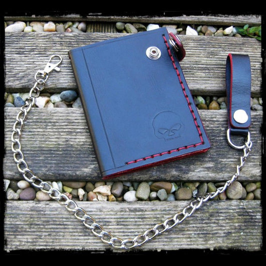 dhcustom red skull wallet