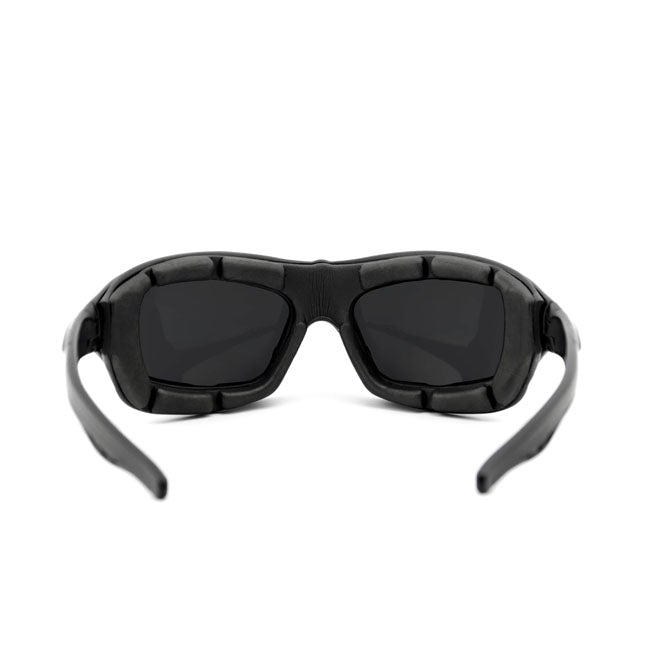 helly shades bandit 2 smoke/laser red/ xenolit moto goggles