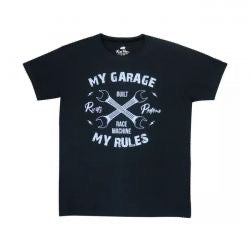 rusty pistons garage t-shirt - blk