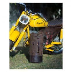 trip machine military leather duffle bag - tobacco brown