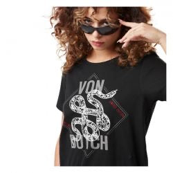 von dutch printed snake women t-shirt - blk