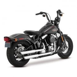 vance & hines twin slash 3" slip-on pcx mufflers chr - 07-17 Softail