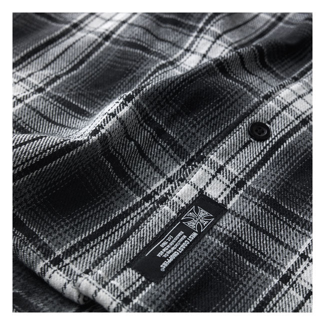 west coast choppers riser flanel shirt - white/gray