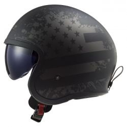 ls2 spitfire II black flag helmet matt black
