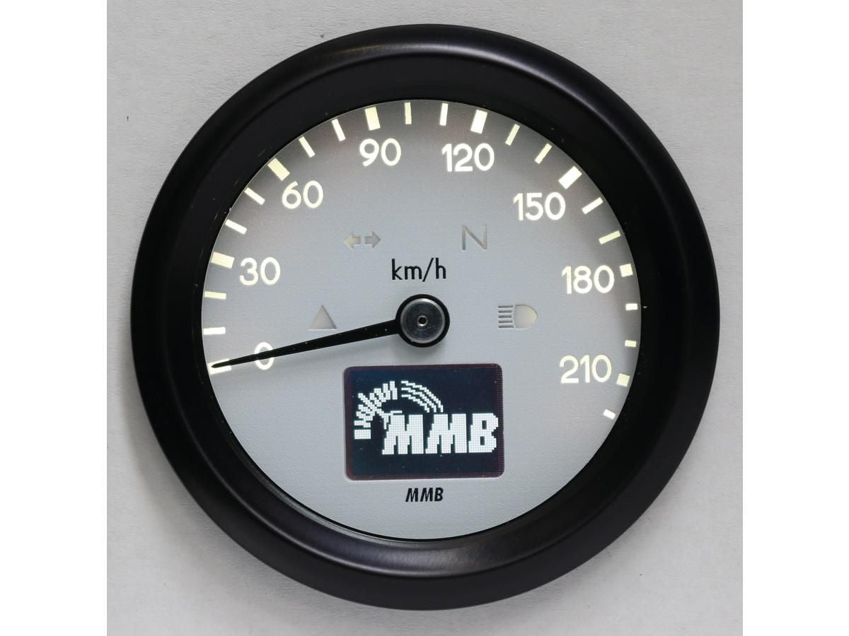 mmb 60mm basic speedometer - 220 km/h - blk - white