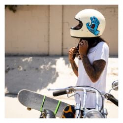 biltwell gringo helmet santa cruz handmade vintage white