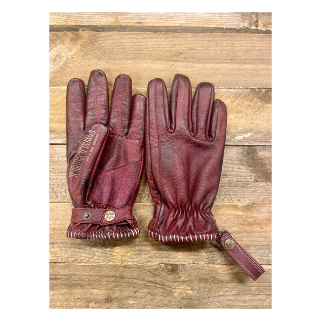 13 1/2 loud ride moto gloves - burgundy