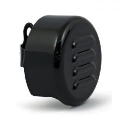 c-round horn cover louvered - blk - 93-24 H-D w side mounted horn