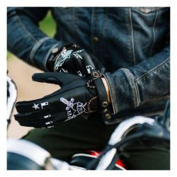 by city second skin moto gloves - black tattoo
