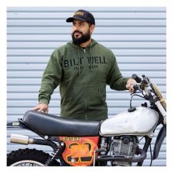 biltwell stencil zip pullover hoodie