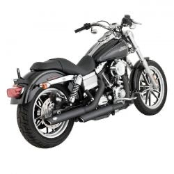 vance & hines twin slash 3" slip-on pcx mufflers blk - 91-17 Dyna