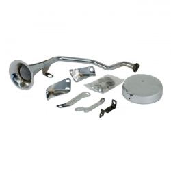 early style trumpet 6V horn kit - chr - 49-64 FL