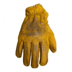 john doe coyote leather gloves - yellow/grey