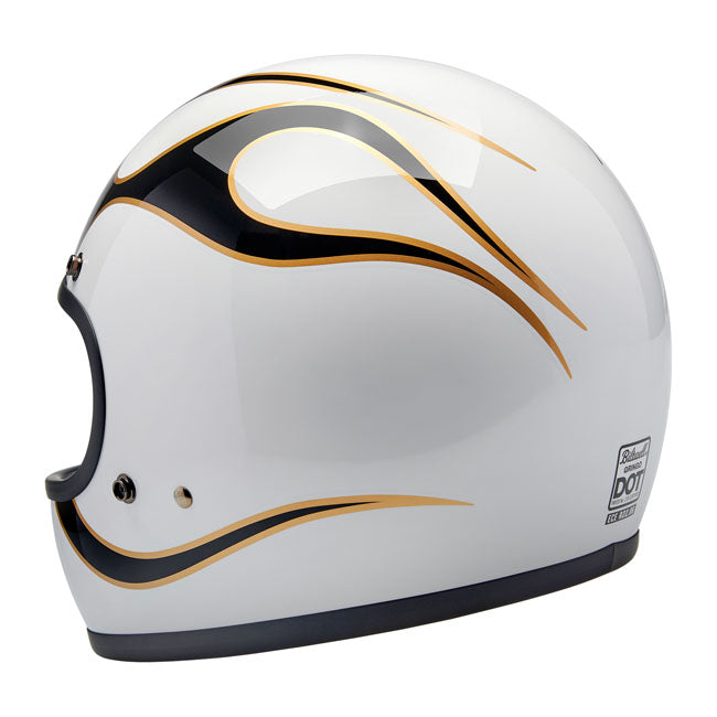biltwell gringo helmet gloss white/blk flames