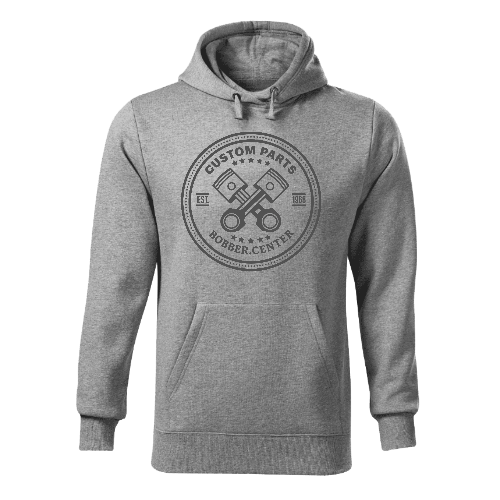 bobber center custom parts hoodie - gray