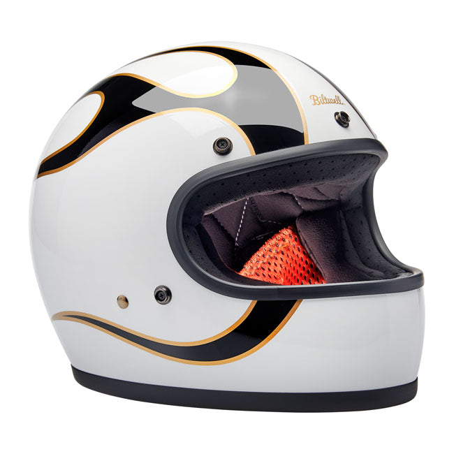 biltwell gringo helmet gloss white/blk flames