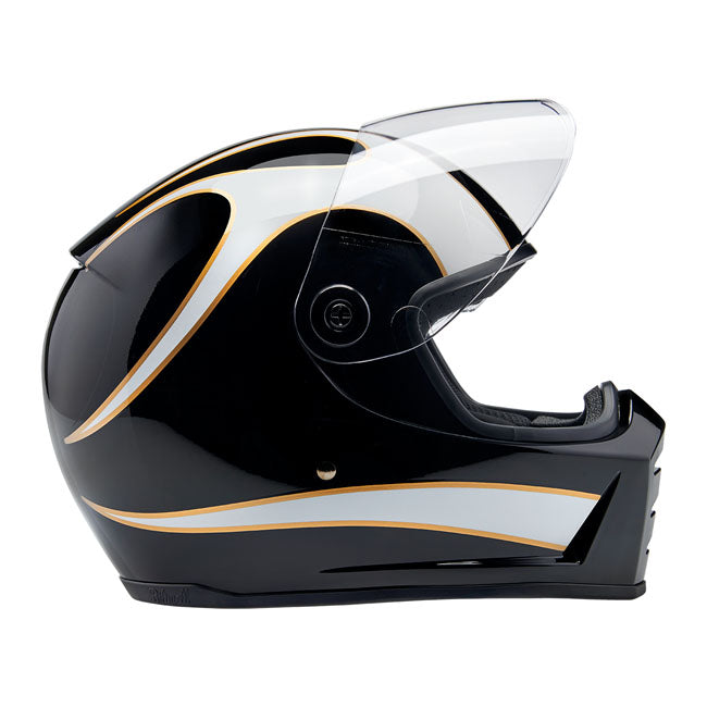 biltwell lane splitter helmet - white flames