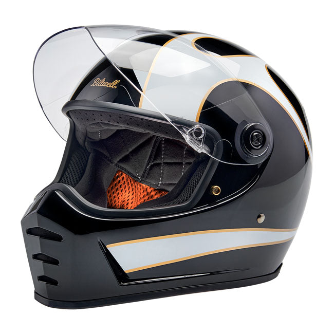 biltwell lane splitter helmet - white flames