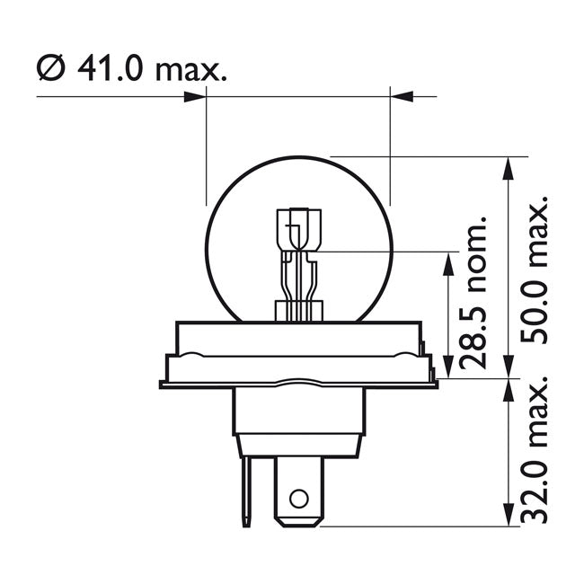 philips R2 duplo fényszóró ízzó - 45W