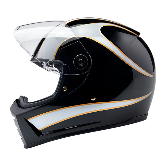 biltwell lane splitter helmet - white flames