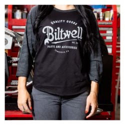 biltwell script baseball female longsleeve shirt