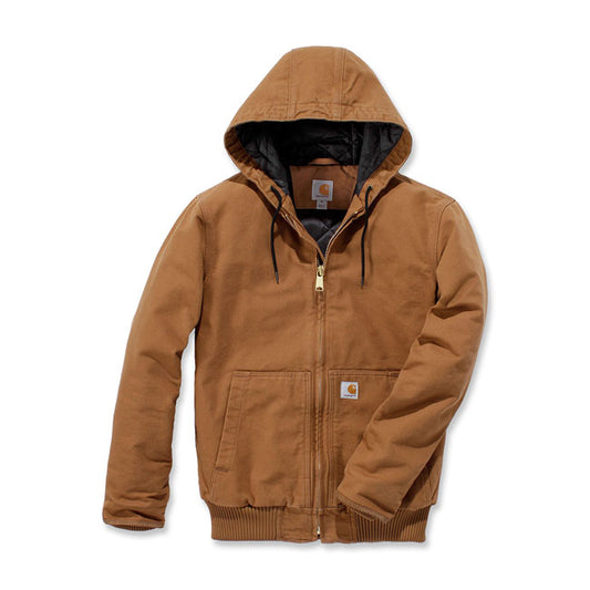 carhartt washed duck active bélelt kabát - carhartt barna