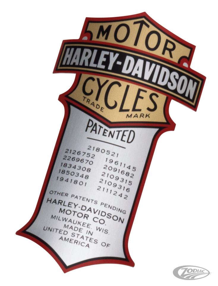 harley-davidson transfer patent matrica - 1949-1957