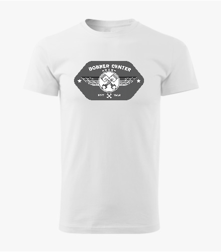 bobber center old school t-shirt - gray