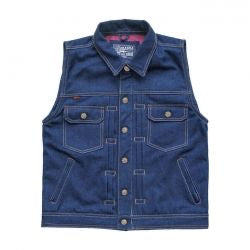 13 1/2 rain splitter denim vest