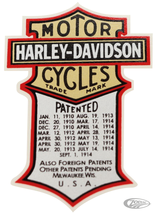 harley-davidson transfer patent matrica - 1915-1924