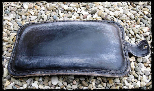 dhcustom vintage leather pillion pad