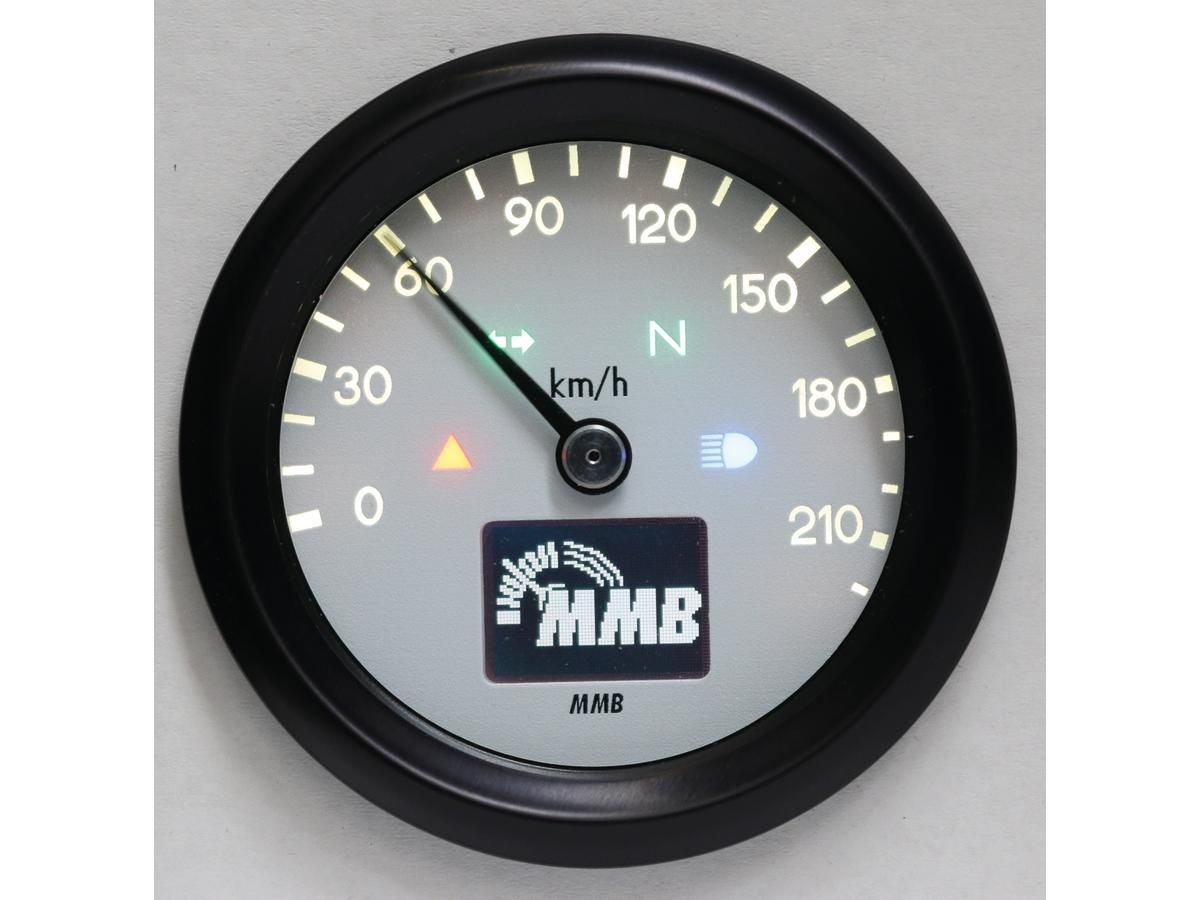 mmb 60mm basic speedometer - 220 km/h - blk - white