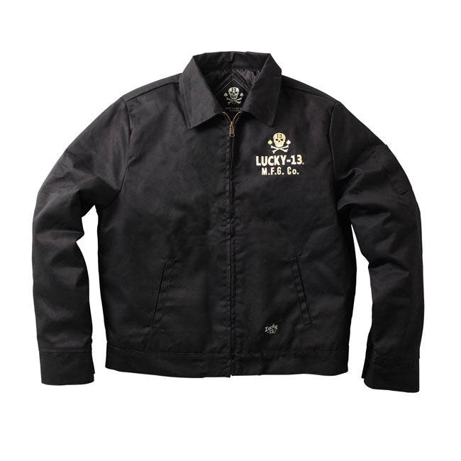 lucky 13 pirate skull work jacket dzseki