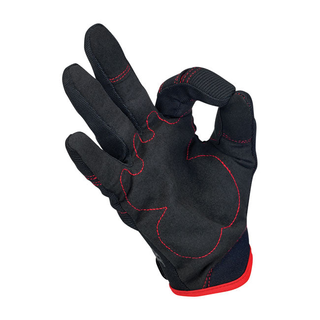 biltwell motoros kesztyű fekete/piros - S