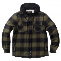 west coast choppers hell bent flanel kabát - oliva/fekete