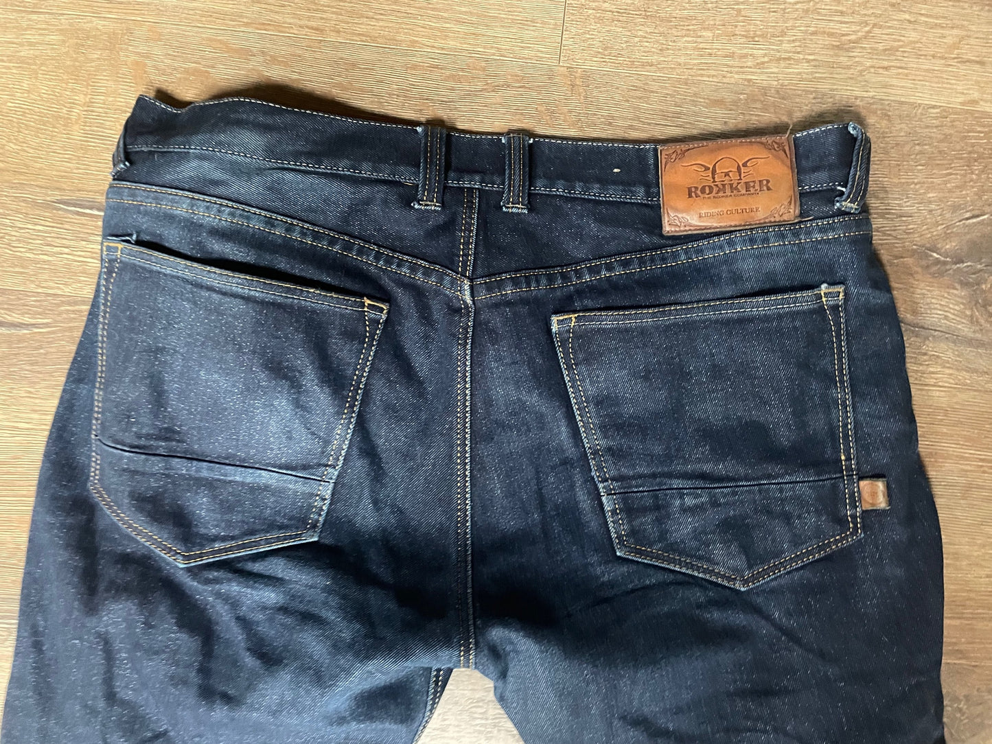 rokker rokkertech egyenesszárú kevlar farmer - kék W38/L32 (használt)