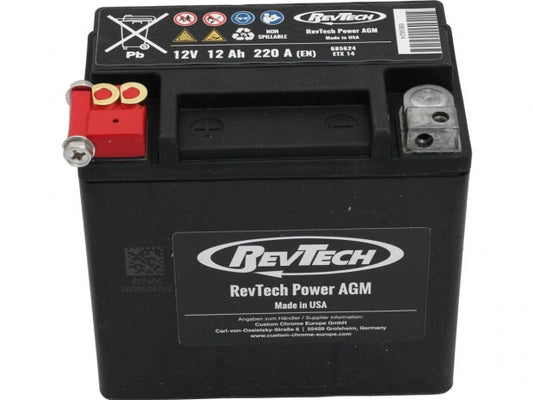 revtech ETX14 agm 220A power battery - 02-06/07 VRSCR/ 03-10 XB/ 19-23 Indian