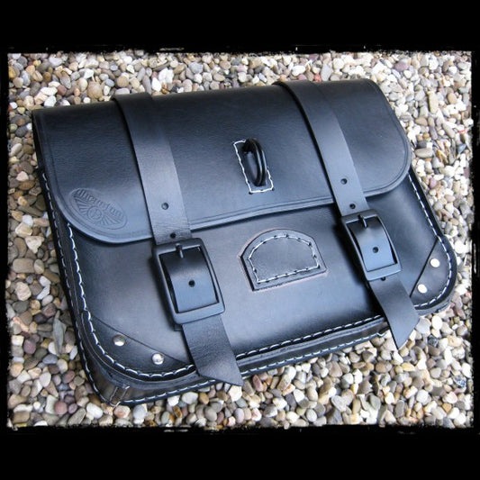 dhcustom blk leather saddlebag