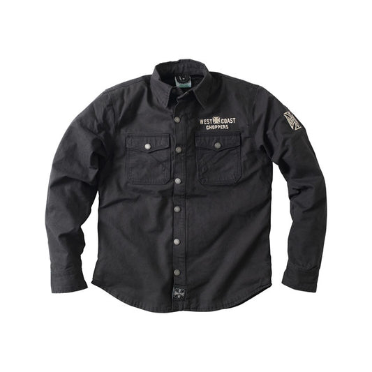 west coast choppers forged ridshirt shirt kevlar moto jacket - blk